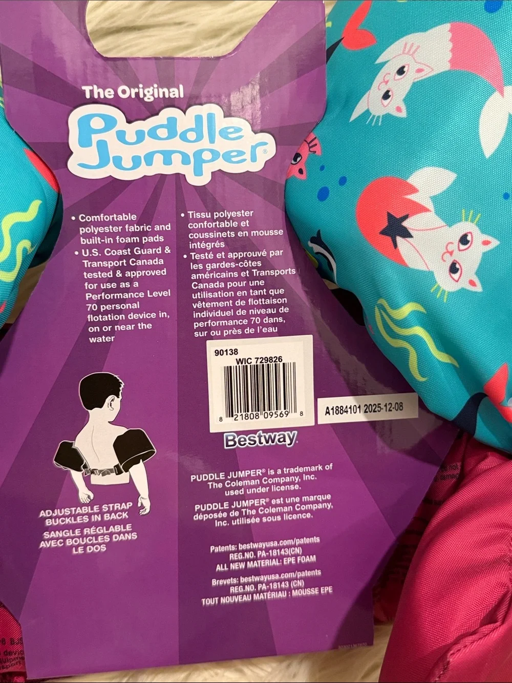 NEW Puddle Jumper Child Deluxe Life Vest Swim Floats Floaties Mermaid Cat KITTEN